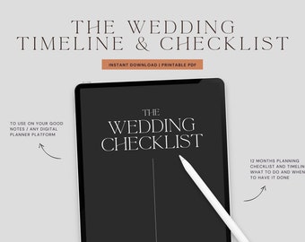 Wedding Planning Timeline & Checklist: Digital Download for Brides