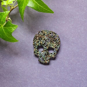 Dark Multi-color Skull Refrigerator Magnet, Emo Kitchen Decor, Emo Office Art, Creepycore kitchen