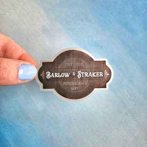 Salems Lot Sticker, Stephen King Sticker, Barlow and Straker, Horror Stickers, Stephen King Art, Salems Lot Art, Book Lover Gift, Kindle
