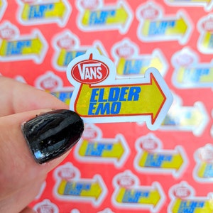 Elder Emo Vinyl Sticker, Warped Tour Inspired Sticker, Tiny Sticker, Outdoor Sticker, Emo Stickers, Vans Sticker, Elder Emo, Warped Tour Art