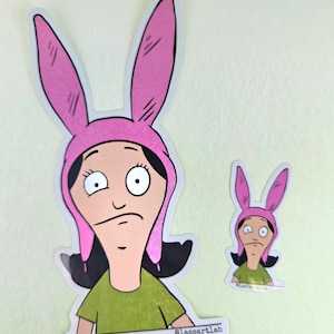 Louise Belcher Eye Twitch Vinyl Sticker, Bob&#39;s Burgers Sticker, Bob&#39;s Burgers Gift, Louise Art, Louise Belcher, Funny Face sticker