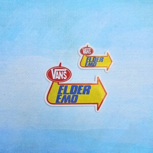 Elder Emo Vinyl Sticker, Warped Tour Inspired Sticker, Tiny Sticker, Outdoor Sticker, Emo Stickers, Vans Sticker, Elder Emo, Warped Tour Art image 5
