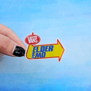 Elder Emo Vinyl Sticker, Warped Tour Inspired Sticker, Tiny Sticker, Outdoor Sticker, Emo Stickers, Vans Sticker, Elder Emo, Warped Tour Art image 3