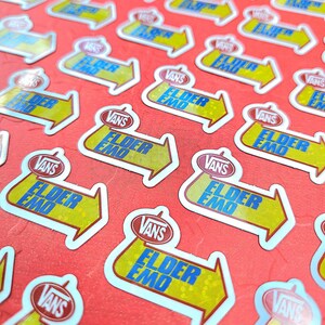Elder Emo Vinyl Sticker, Warped Tour Inspired Sticker, Tiny Sticker, Outdoor Sticker, Emo Stickers, Vans Sticker, Elder Emo, Warped Tour Art image 2