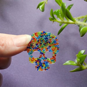 Rainbow Skull Refrigerator magnet, 90&#39;s Aesthetic Kitchen, Colorful Emo Art, Creepy Cute Skull Decor