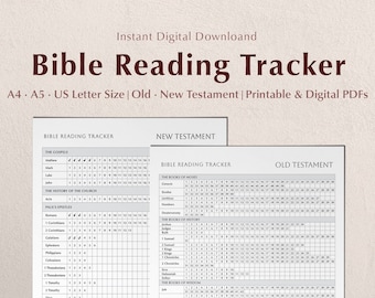 Bible Reading Tracker Bible Reading Plan Printable Bible Chart Digital ...