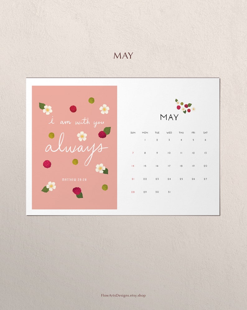 Christian Calendar 2023 Printable Biblical Wall Calendar 2023 Religious