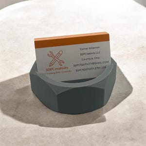 Industrielle Schraubenmutter Visitenkartenhalter | Einzigartig Schreibtisch Organizer | Moderne Büro Einrichtung | Geschenk für Profis