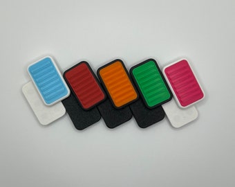 Ridged Magnetic Fidget Slider, Colorful Haptic Clicker, 3D Printed