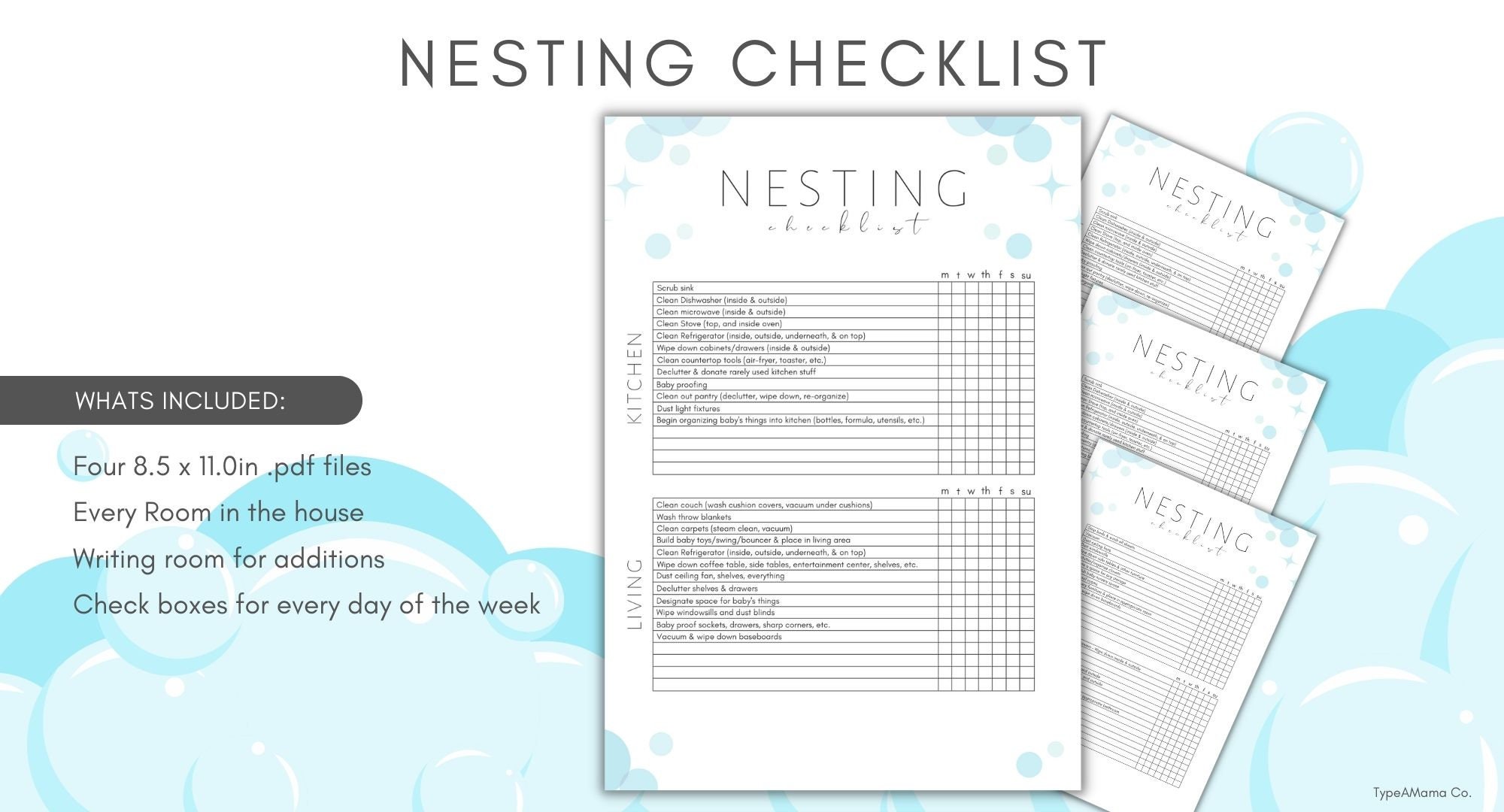 Nesting Checklists Nesting List - Il Fullxfull.4430157752 Rarz