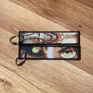 Embroidered Anime Keychain Eren Yeager