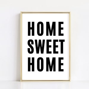Home Sweet Home | Instant Download | Entryway Printable | Black and White Print | Wall Gallery | Black Typography Prints | Cozy House Art