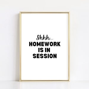 Homework Sign, Homeschool Classroom Printable, Kids Homework Poster ...