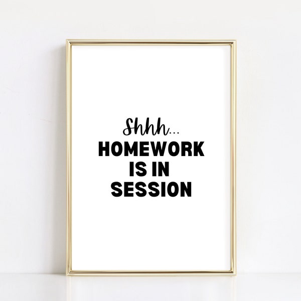 Homework Sign, Homeschool Classroom Printable, Kids Homework Poster, Classroom Wall Decor, Homeschool Family, Fun Homework, Digital download