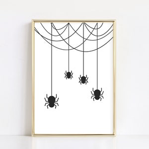 Halloween Spider Web Print, Halloween Printable, Halloween Print, Cute Halloween Poster, Modern Halloween, Spiderweb Decor, Digital Download