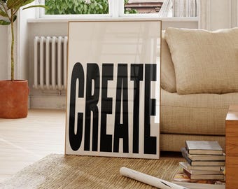 CREATE Classroom Poster, School Class Printable, Teacher Wall Art, Creative Artist Print, Homeschool Room, Playroom Space, Digital Wall Art
