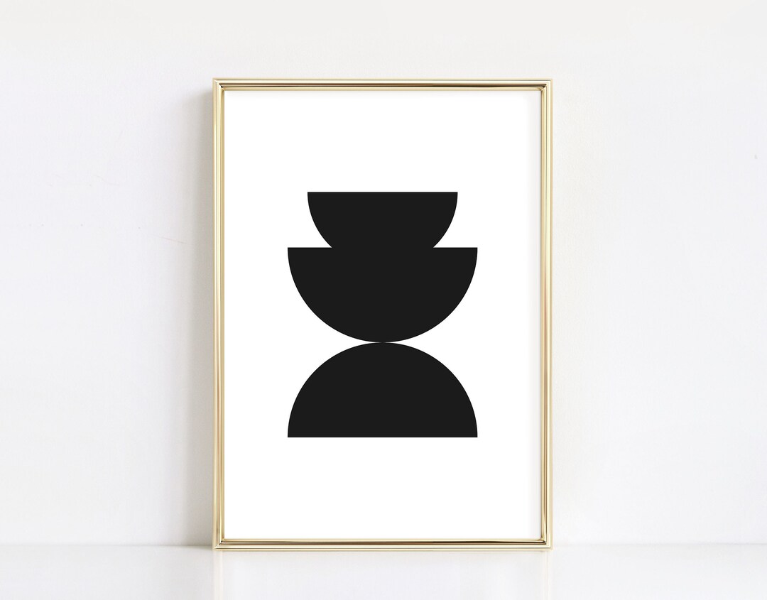 Boho Minimalist Printable, Geometric Abstract Art, Black and White ...