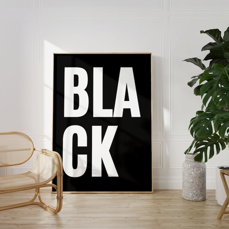 Black Word Art, Black History Month Printable, Wall Decor Print, Black