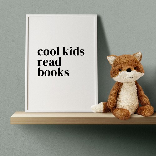 Cool Kids Read Books, Teacher Posters, Classroom Printables, Homeschool Family, School Decor, Book Fair Art, Reading Corner, Downloadable