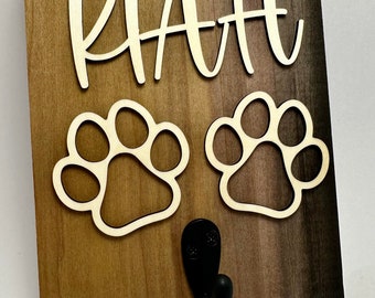 Soporte de correa para perros/ Soporte de correa para perros personalizado/ Patas de perro