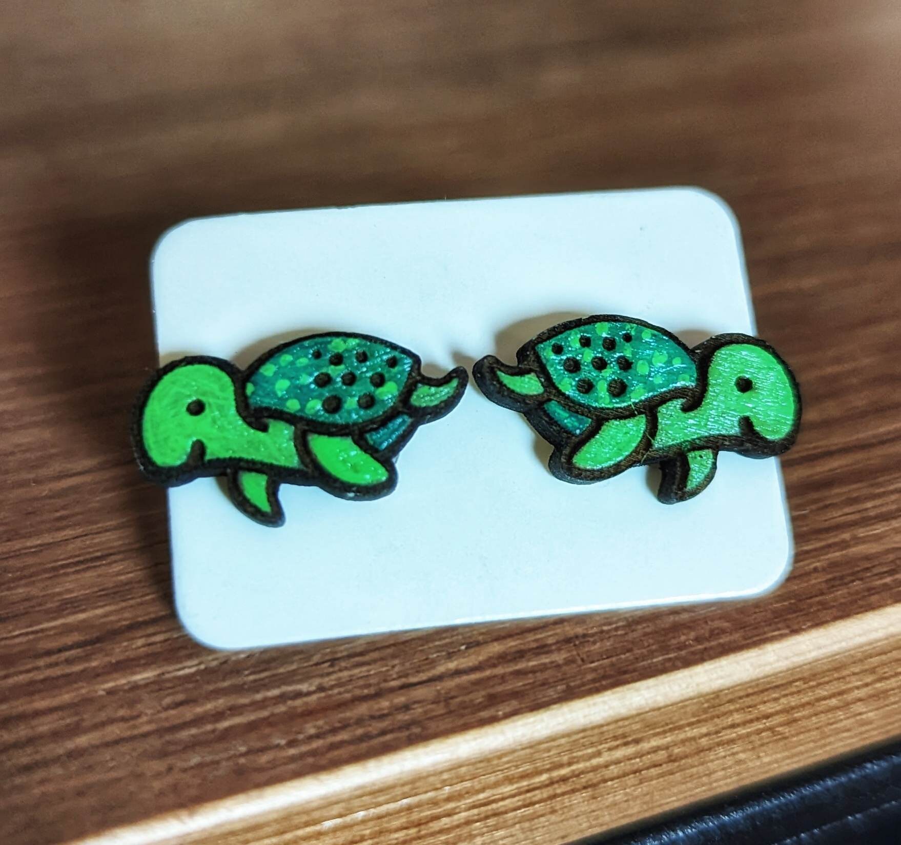 Laser cut Turtle Earrings