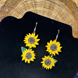 Sunflower Polymer Clay Earrings