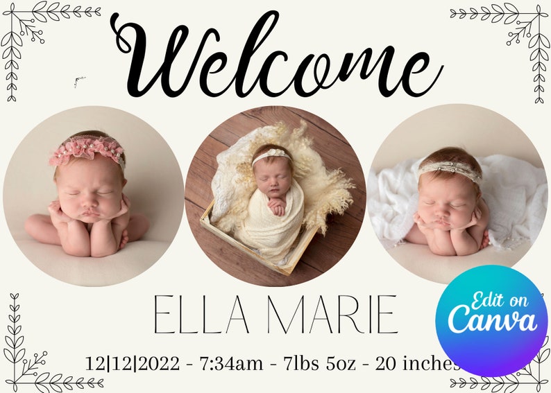 Welcome Baby Announcement Template image 2