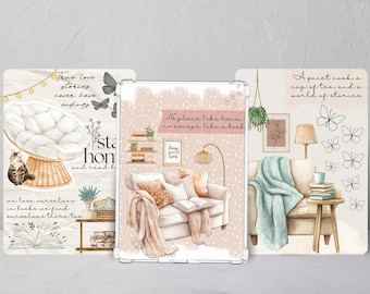Cozy Kindle Inserts: Red & Pink E-reader Decor