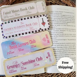 Book Trope Ticket Stub Holographic Bookmark Bookish Gift for Book Club Bookish Merch Accessories Cute Sparkly Romance Reader Bookmark