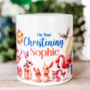 Personalised Ceramic Noah&#39;s Ark Money Box | Personalised Christening or Baptism Gift for Boys or Girls | Personalised With a Name