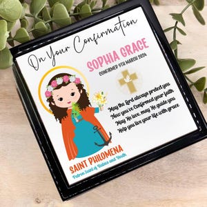 Personalised Confirmation Keepsake Box – Custom Name, Date & Patron Saint | Faith Gift