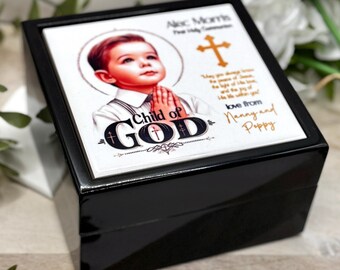 Personalized First Holy Communion Keepsake Box for Boys
