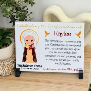 Personalisierte Bestätigungs-Heiliger-Namensbestätigungsplakette - Bestes personalisiertes Konfirmationsgeschenk - Hunderte von Heiligen verfügbar