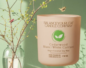 All Natural Non-toxic Cedarwood Blanc/White Currant 12 oz. Wooden wick Candle - End of Summer Sale 2023