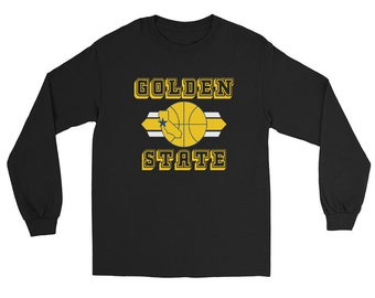 Golden State Basketball Long Sleeve T-Shirt | Vintage 80s 90s Style Tee Shirt | Retro BBall Graphic | Warriors Inspired