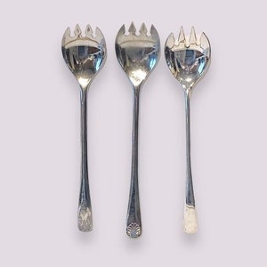 Vintage Silverplate Made in Italy Set of 3 Salad Serving Forks