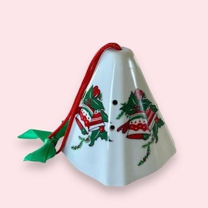 Jasco Vintage Porcelain Christmas Bells Fragrance Potpourri Pomander Ornament