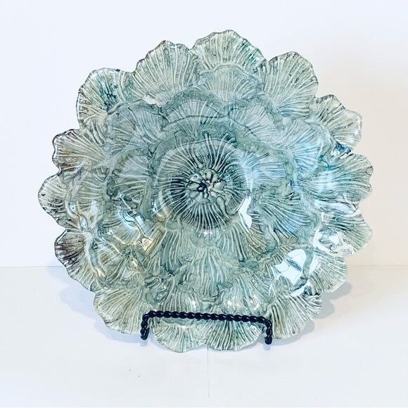 Count Agazzi Mid century Italian Art Tray-Bowl set-vintage-Reverse painted  Glass
