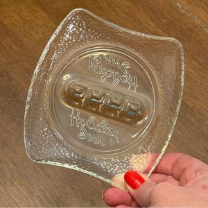 Vintage Glass Hotel Ashtray Holiday Inn Advertising Retro 70s