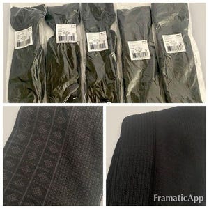 May include: Four pairs of black knee-high socks in individual plastic packaging. The socks are made of a soft, stretchy material and have a ribbed texture. The packaging is labeled with the brand name "Merrell".