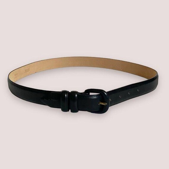 Lejon Vintage Black Italian Calfskin Belt Leather Buckle SZ 