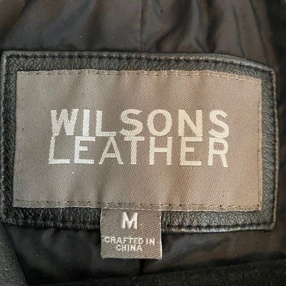 Vintage Wilson Leather Black Genuine Leather Butt… - image 8