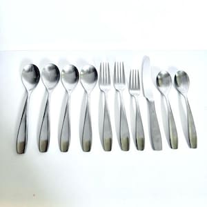 Cambridge Silver Aspen 10pc Mixed Flatware Forks Spoons Knife Satin Stainless
