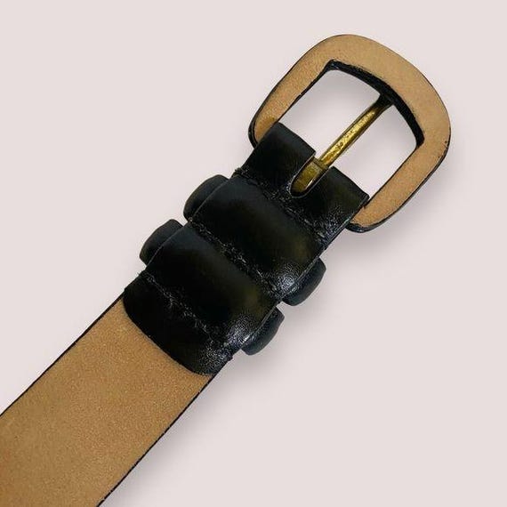 Lejon Vintage Black Italian Calfskin Belt Leather Buckle SZ  display picture 3