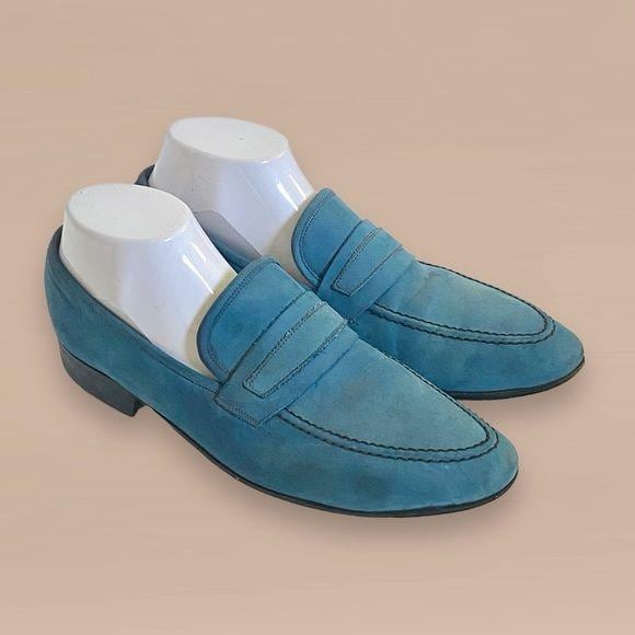 Vintage Mens Blue Suede Shoes - Etsy display picture 3