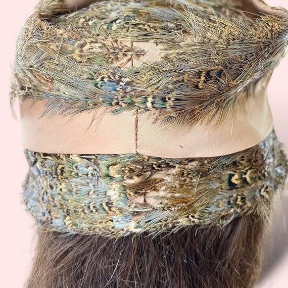 Vintage Ladies Pheasant Feathers Bow Hat - image 10