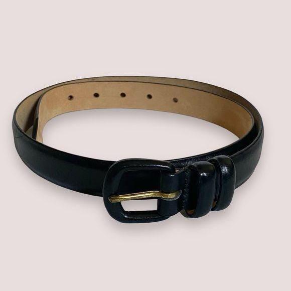 Vintage Sterling Silver Italian Calfskin Black Leather Belt Western Lejon Sz L Dakota main image 4