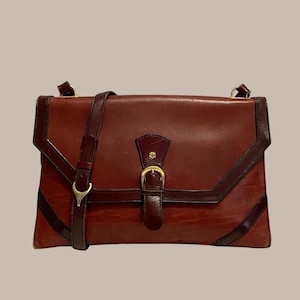 Vintage Brown Leather Shoulder Bag
