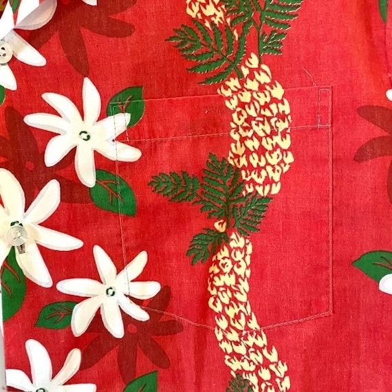 Vintage True Hawaiian Nui Nalu Hawaiian Floral Bu… - image 7