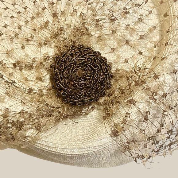 Vintage 1950’s Mid Century Ivory Woven Pillbox Hat Union USA Milliners Made Vintage 1950s-60s Ivory Woven Pillbox Hat With Veil - Etsy main image 4
